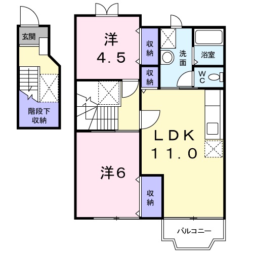 2LDK 間取り