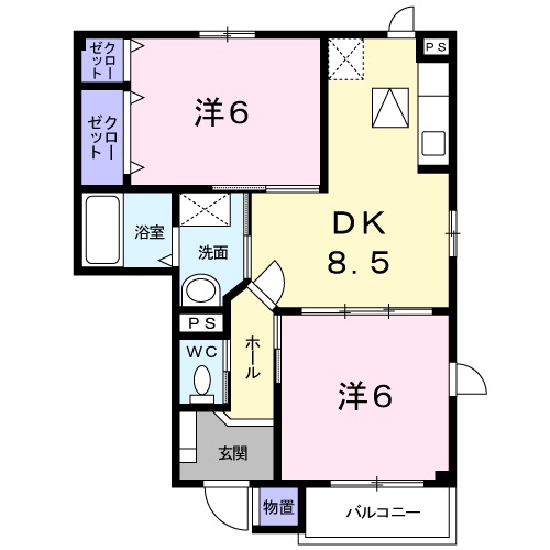 間取り2DK