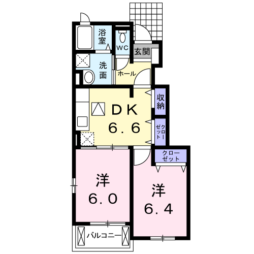 間取り2DK