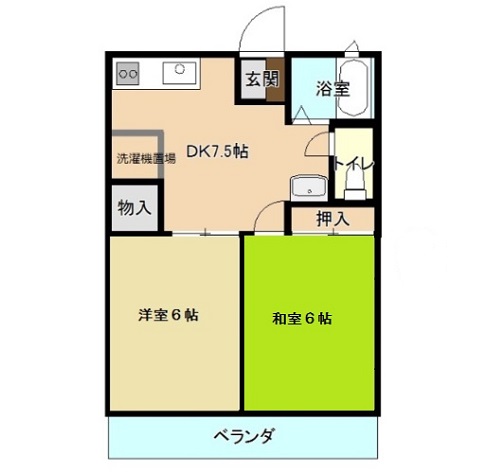 間取り2DK