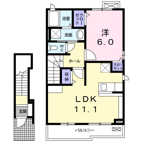 間取り(2F)1LDK