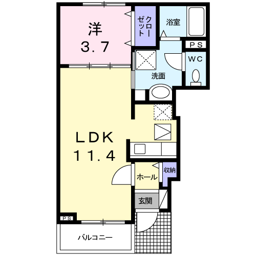 間取り1LDK(1F)