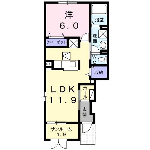 間取り1LDK 1F