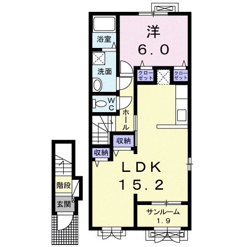 間取り1LDK 2F