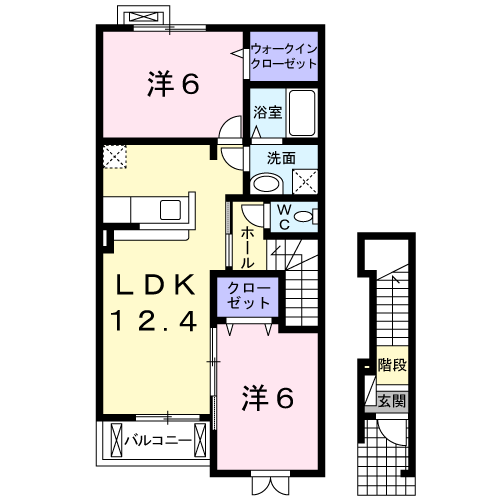 間取り2F 2LDK