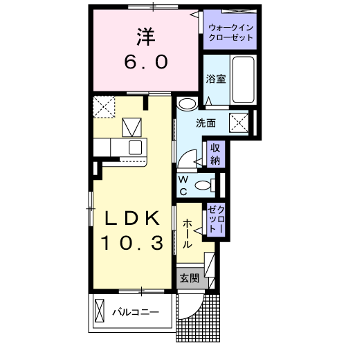 間取り A棟1LDK