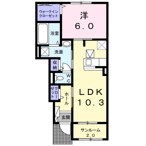 間取り B棟1LDK