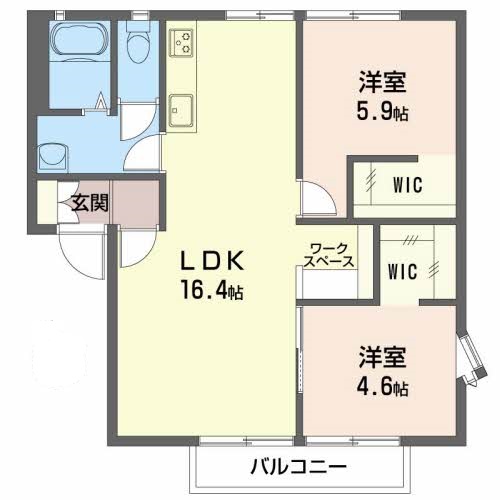 2LDK 間取り