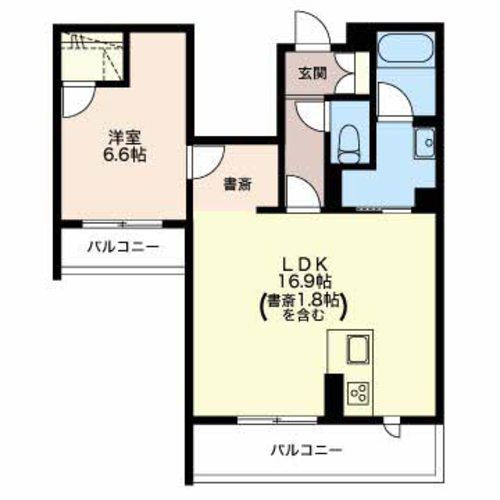 間取り1LDK 53.64