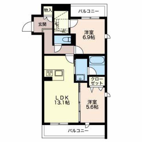 間取り2LDK 66.04